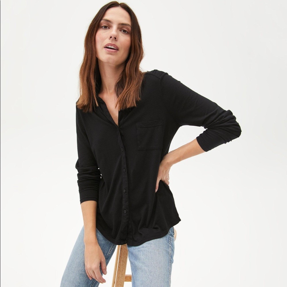 J. Jill black/dark blue cotton button down